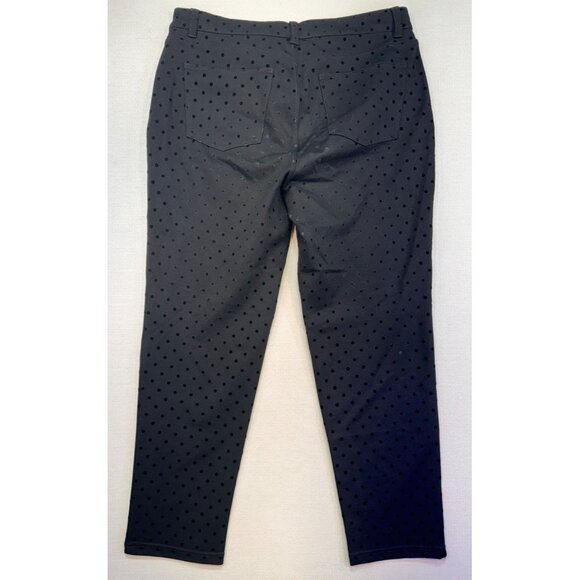 Talbots Womens Polka Dot Pants Petites 12P Black - Picture 12 of 13